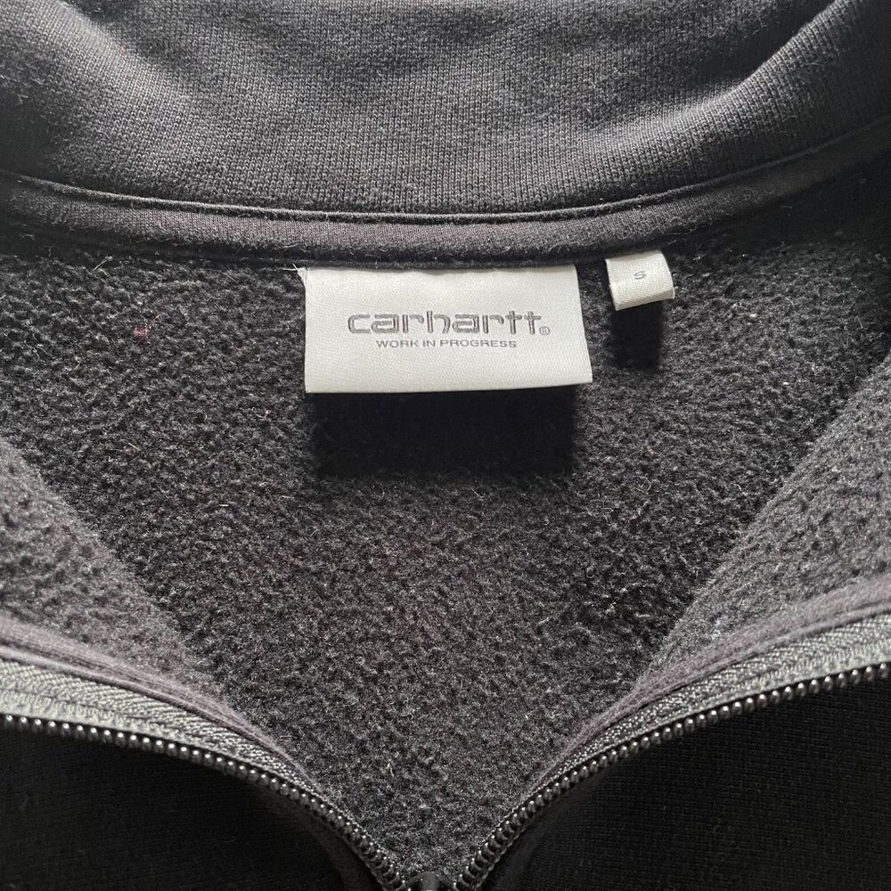 Carhartt WIP Mens Half Zip American Script Sweat Top Black - Excellent Condition - Picture 4 of 5